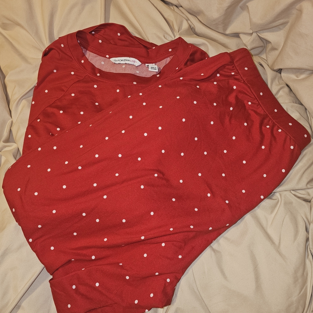 Chic Red Polka Dot Lounge Set